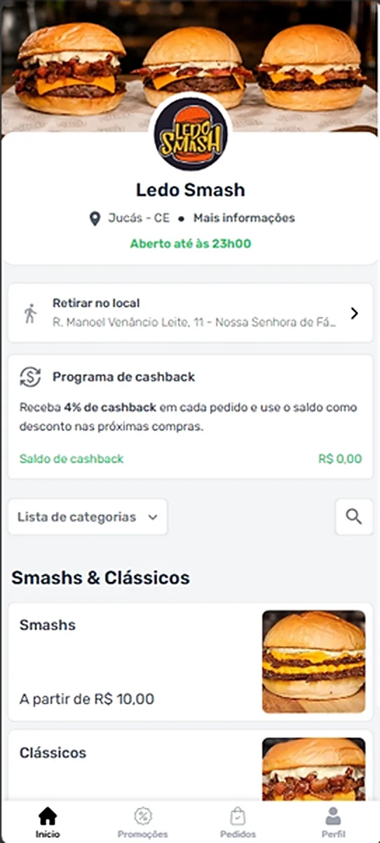 Prévia do nosso cardápio digital para pedidos